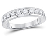 1.00 Carat (ctw H-I, I1-I2) Channel Set Diamond Wedding Anniversary Band Ring in 14K White Gold